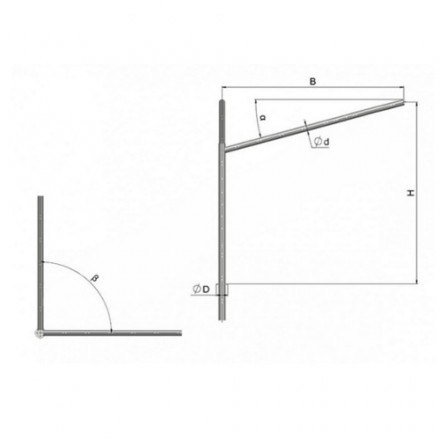 Кронштейн угловой двухрожковый на фланце 2К2(15°)-0,2-0,5-Ф5-ß-Тр.48 8 кг